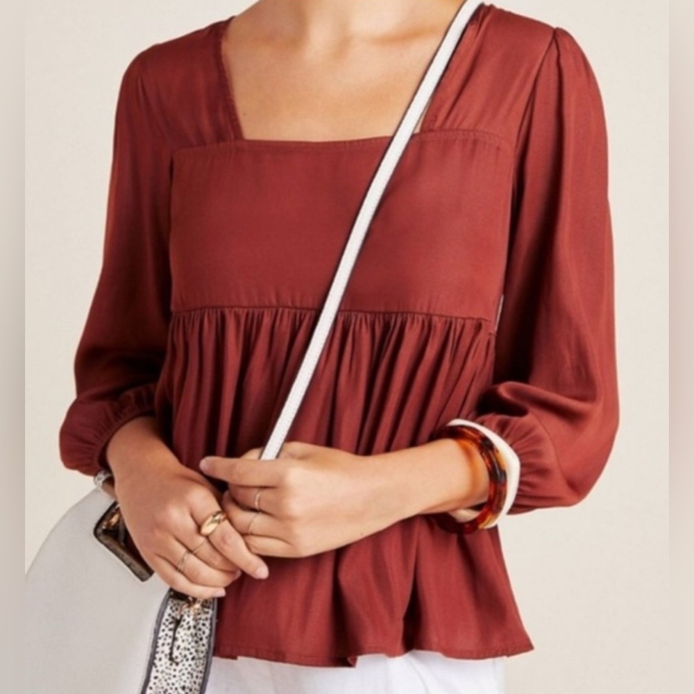 Anthropologie Dolan Blouse Rust Size L